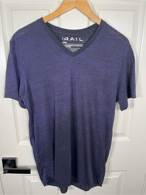 The Rail Men's V-Neck Tee in Navy Purple